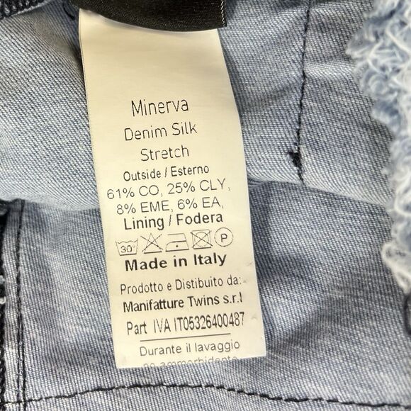 SHAFT Raw Edge Waist Belt With Zip Denim Flared Bell Bottom Italian Size US 6 - Picture 11 of 14